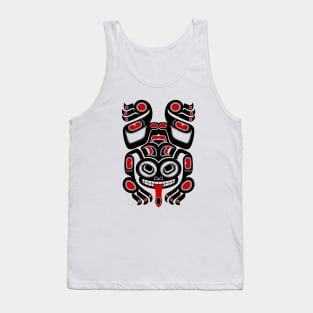 Red and Black Haida Spirit Tree Frog Tank Top